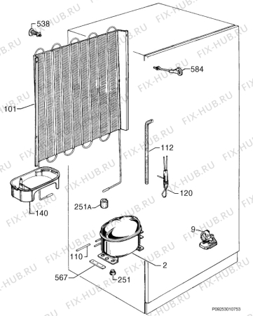 Взрыв-схема холодильника Zanussi ZK21/6 - Схема узла Cooling system 017